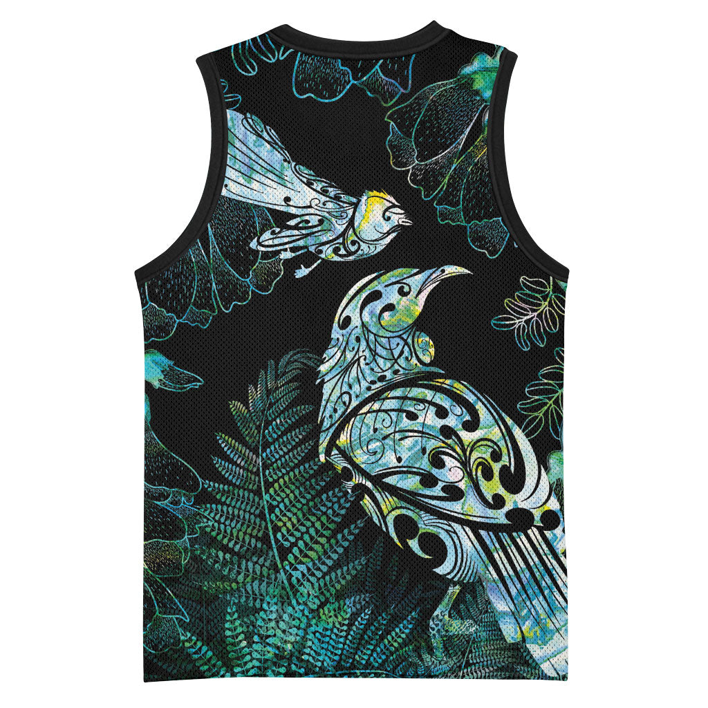 Aotearoa Maori Mahuru Basketball Jersey Spring Time - Paua Shell Green LT7 - Polynesian Pride
