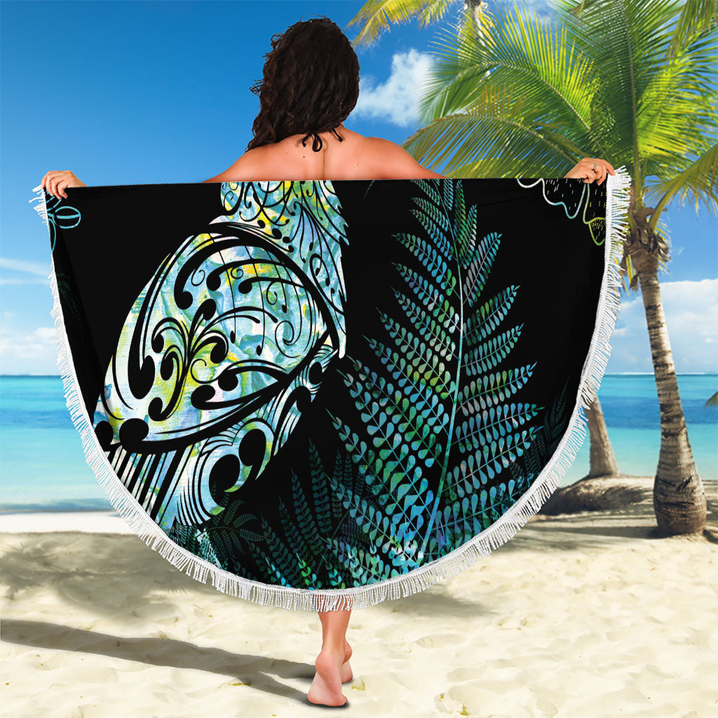 Aotearoa Maori Mahuru Beach Blanket Spring Time - Paua Shell Green LT7 - Polynesian Pride