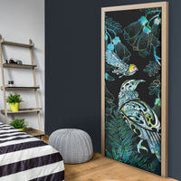 Aotearoa Maori Mahuru Door Cover Spring Time - Paua Shell Green LT7 - Polynesian Pride