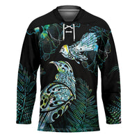 Aotearoa Maori Mahuru Hockey Jersey Spring Time - Paua Shell Green LT7 Unisex Black - Polynesian Pride