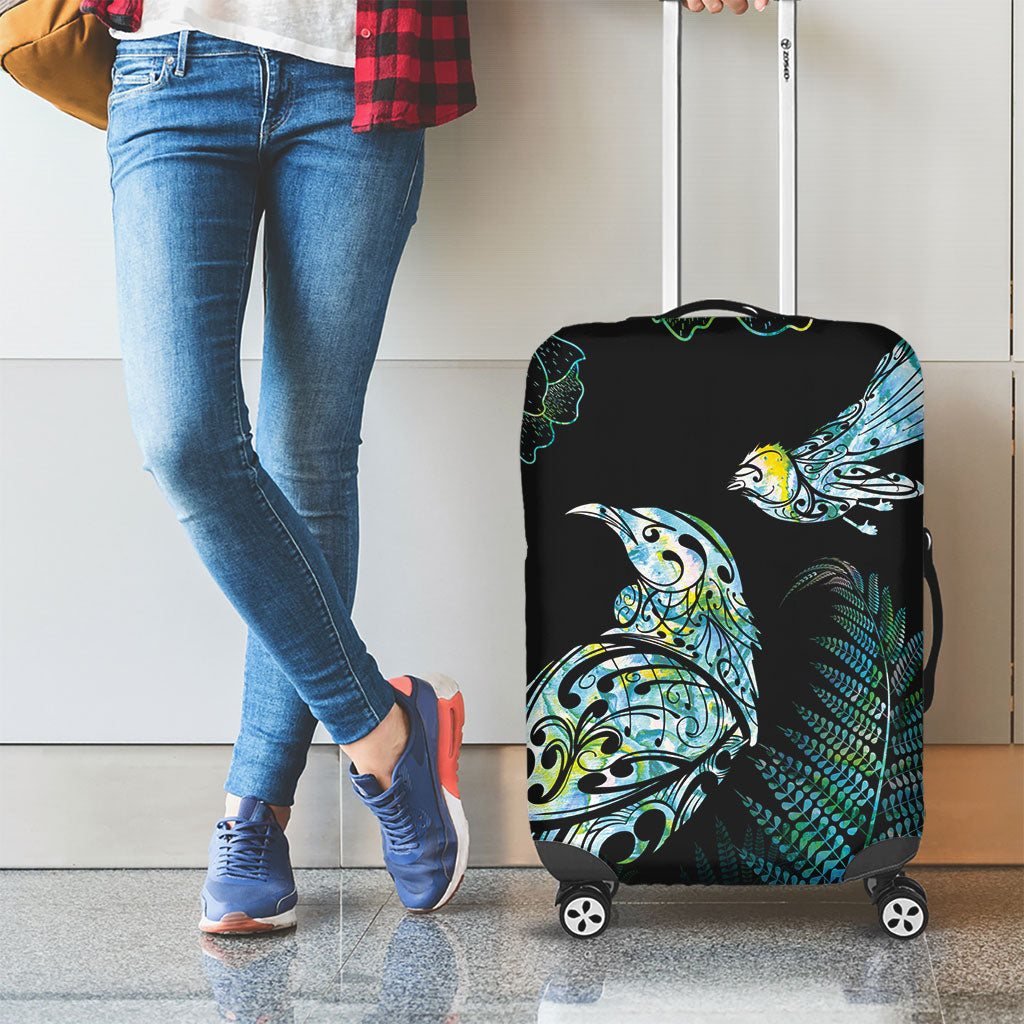 Aotearoa Maori Mahuru Luggage Cover Spring Time - Paua Shell Green LT7 - Polynesian Pride