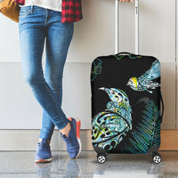 Aotearoa Maori Mahuru Luggage Cover Spring Time - Paua Shell Green LT7 - Polynesian Pride