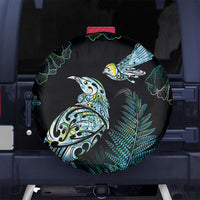 Aotearoa Maori Mahuru Spare Tire Cover Spring Time - Paua Shell Green LT7 No hole Black - Polynesian Pride
