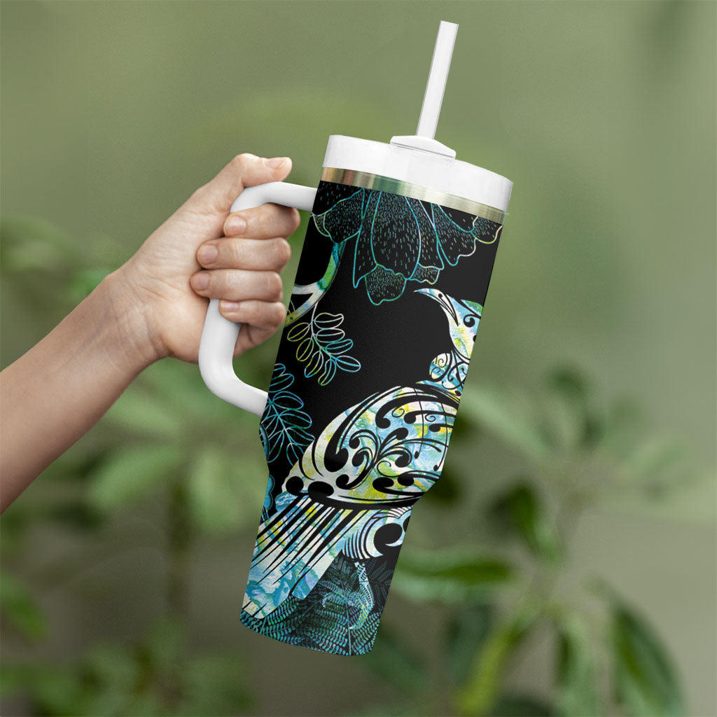 Aotearoa Maori Mahuru Tumbler With Handle Spring Time - Paua Shell Green LT7 - Polynesian Pride