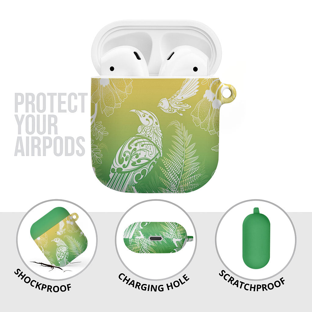 Aotearoa Maori Mahuru Tui With Pikawakawa AirPods Case Spring Time LT7 - Polynesian Pride