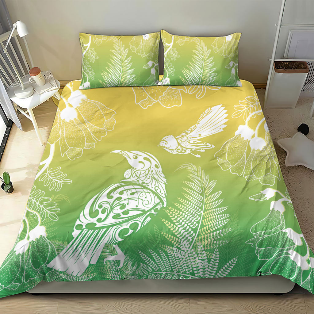Aotearoa Maori Mahuru Tui With Pikawakawa Bedding Set Spring Time LT7 - Polynesian Pride