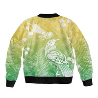 Aotearoa Maori Mahuru Tui With Pikawakawa Bomber Jacket Spring Time LT7 - Polynesian Pride