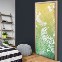 Aotearoa Maori Mahuru Tui With Pikawakawa Door Cover Spring Time LT7 - Polynesian Pride