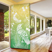 Aotearoa Maori Mahuru Tui With Pikawakawa Door Cover Spring Time LT7 - Polynesian Pride