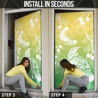 Aotearoa Maori Mahuru Tui With Pikawakawa Door Cover Spring Time LT7 - Polynesian Pride