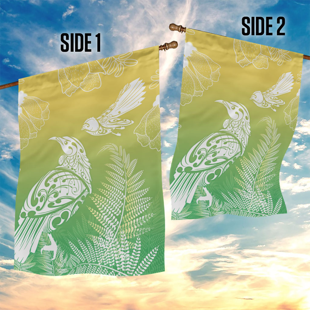 Aotearoa Maori Mahuru Tui With Pikawakawa Garden Flag Spring Time LT7 - Polynesian Pride