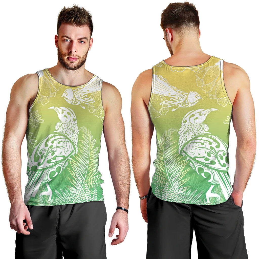 Aotearoa Maori Mahuru Tui With Pikawakawa Men Tank Top Spring Time LT7 - Polynesian Pride
