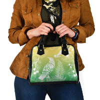 Aotearoa Maori Mahuru Tui With Pikawakawa Shoulder Handbag Spring Time LT7 - Polynesian Pride