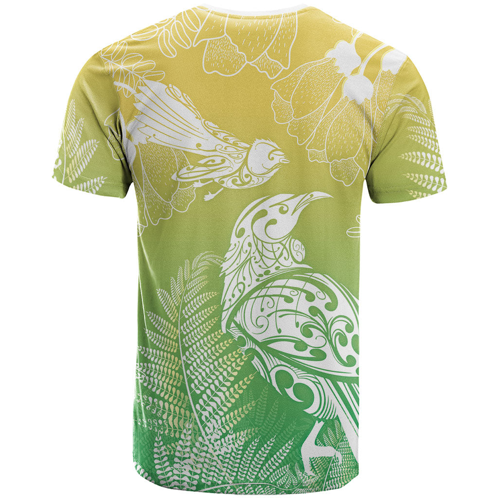 Aotearoa Maori Mahuru Tui With Pikawakawa T Shirt Spring Time LT7 - Polynesian Pride