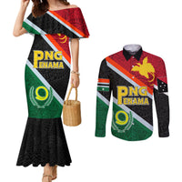 Personalised Penama and Papua New Guinea Day Couples Matching Mermaid Dress and Long Sleeve Button Shirts Emblem Mix Style LT7 Colorful - Polynesian Pride