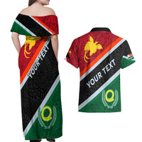 Personalised Penama and Papua New Guinea Day Couples Matching Off Shoulder Maxi Dress and Hawaiian Shirt Emblem Mix Style LT7 - Polynesian Pride