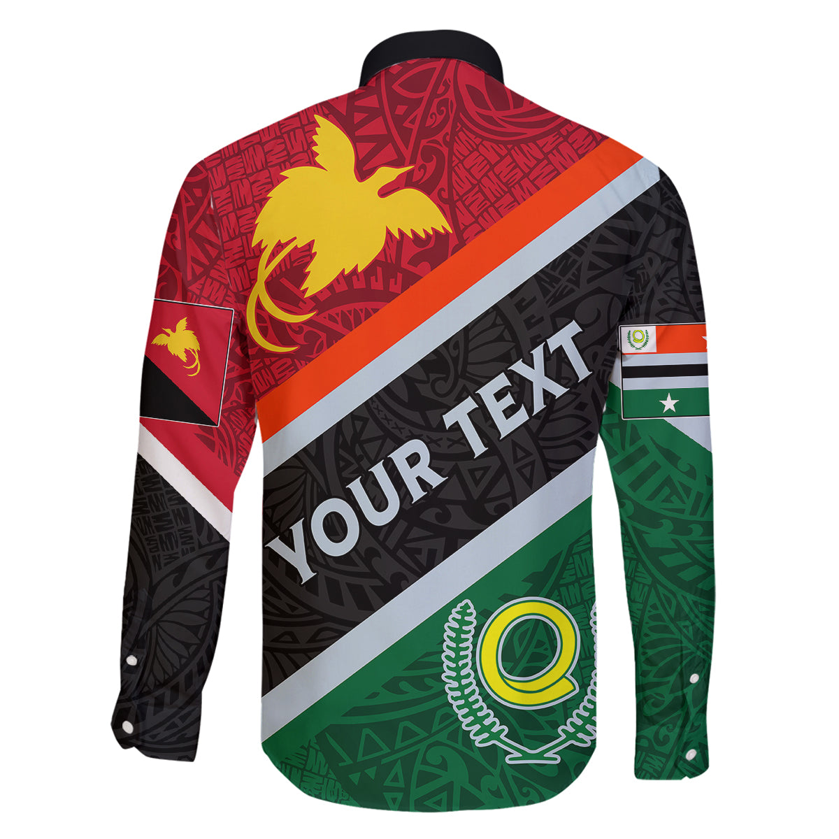 Personalised Penama and Papua New Guinea Day Family Matching Long Sleeve Bodycon Dress and Hawaiian Shirt Emblem Mix Style LT7 - Polynesian Pride