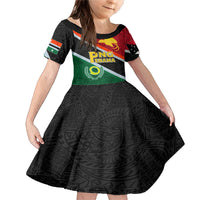 Personalised Penama and Papua New Guinea Day Family Matching Mermaid Dress and Hawaiian Shirt Emblem Mix Style LT7 Daughter's Dress Colorful - Polynesian Pride