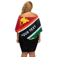 Personalised Penama and Papua New Guinea Day Family Matching Off Shoulder Short Dress and Hawaiian Shirt Emblem Mix Style LT7 - Polynesian Pride