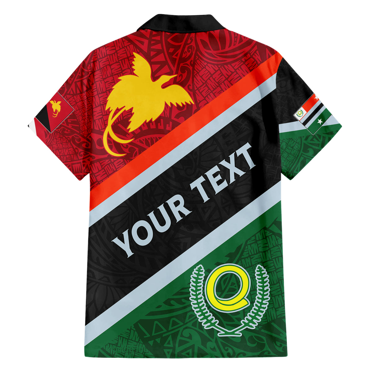 Personalised Penama and Papua New Guinea Day Family Matching Short Sleeve Bodycon Dress and Hawaiian Shirt Emblem Mix Style LT7 - Polynesian Pride