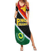 Personalised Penama and Papua New Guinea Day Family Matching Summer Maxi Dress and Hawaiian Shirt Emblem Mix Style LT7 Mom's Dress Colorful - Polynesian Pride