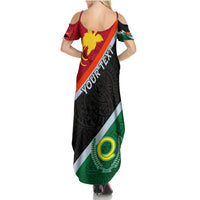 Personalised Penama and Papua New Guinea Day Family Matching Summer Maxi Dress and Hawaiian Shirt Emblem Mix Style LT7 - Polynesian Pride