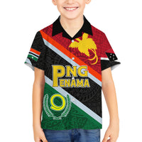 Personalised Penama and Papua New Guinea Day Family Matching Summer Maxi Dress and Hawaiian Shirt Emblem Mix Style LT7 Son's Shirt Colorful - Polynesian Pride
