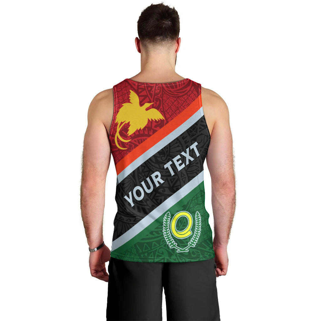 Personalised Penama and Papua New Guinea Day Men Tank Top Emblem Mix Style LT7 - Polynesian Pride