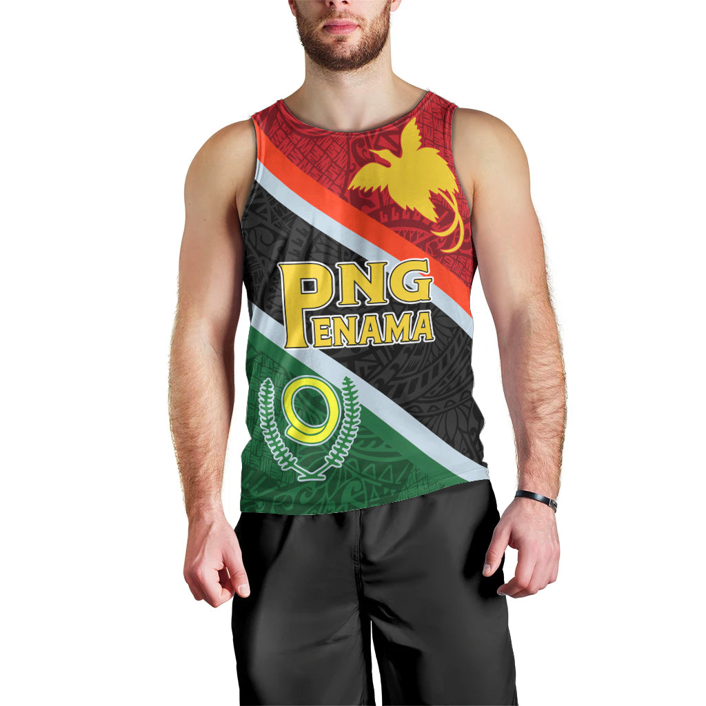 Personalised Penama and Papua New Guinea Day Men Tank Top Emblem Mix Style LT7 - Polynesian Pride