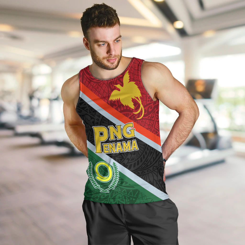 Personalised Penama and Papua New Guinea Day Men Tank Top Emblem Mix Style LT7 - Polynesian Pride