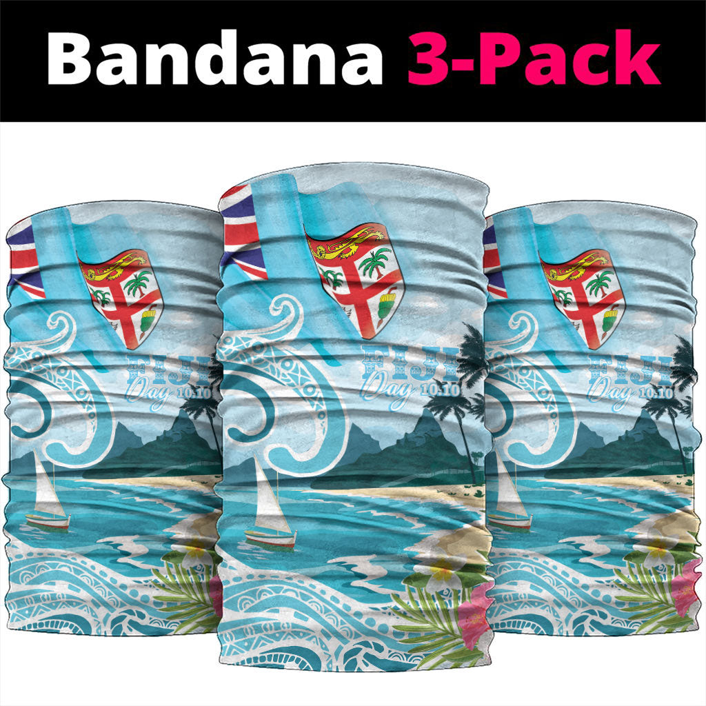 Bula Fiji Seascape Neck Gaiter Fiji Day - Islands Heritage LT7 package One Size: 25*50cm Multicolor - Polynesian Pride