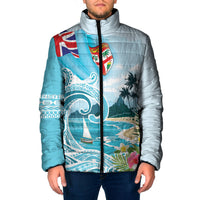 Bula Fiji Seascape Padded Jacket Fiji Day - Islands Heritage LT7 Men Multicolor - Polynesian Pride