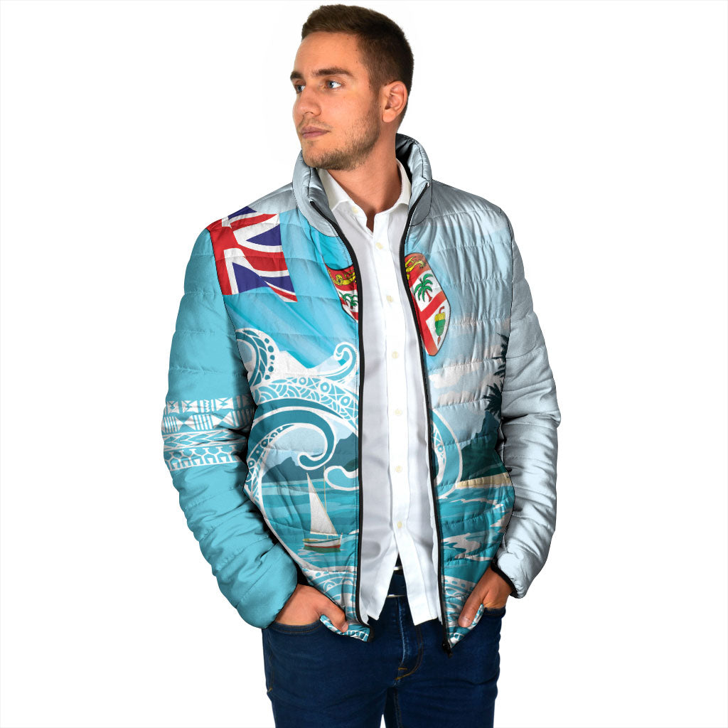 Bula Fiji Seascape Padded Jacket Fiji Day - Islands Heritage LT7 - Polynesian Pride