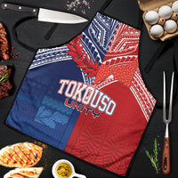 TokoUso Tonga Samoa Brothers Forever Apron Ulafala and Heilala Unity LT7 Red Blue - Polynesian Pride