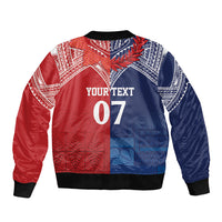 TokoUso Tonga Samoa Brothers Forever Custom Sleeve Zip Bomber Jacket Ulafala and Heilala Unity LT7 - Polynesian Pride