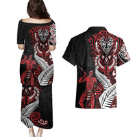 Aotearoa Toitu Te Tiriti Couples Matching Puletasi and Hawaiian Shirt Whakairo Wheku LT7 - Polynesian Pride