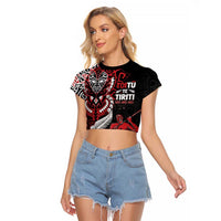 Aotearoa Toitu Te Tiriti Raglan Cropped T Shirt Whakairo Wheku