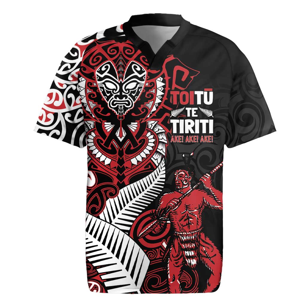 Aotearoa Toitu Te Tiriti Rugby Jersey Whakairo Wheku LT7 Black - Polynesian Pride