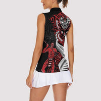 Aotearoa Toitu Te Tiriti Women Sleeveless Polo Shirt Whakairo Wheku LT7 - Polynesian Pride