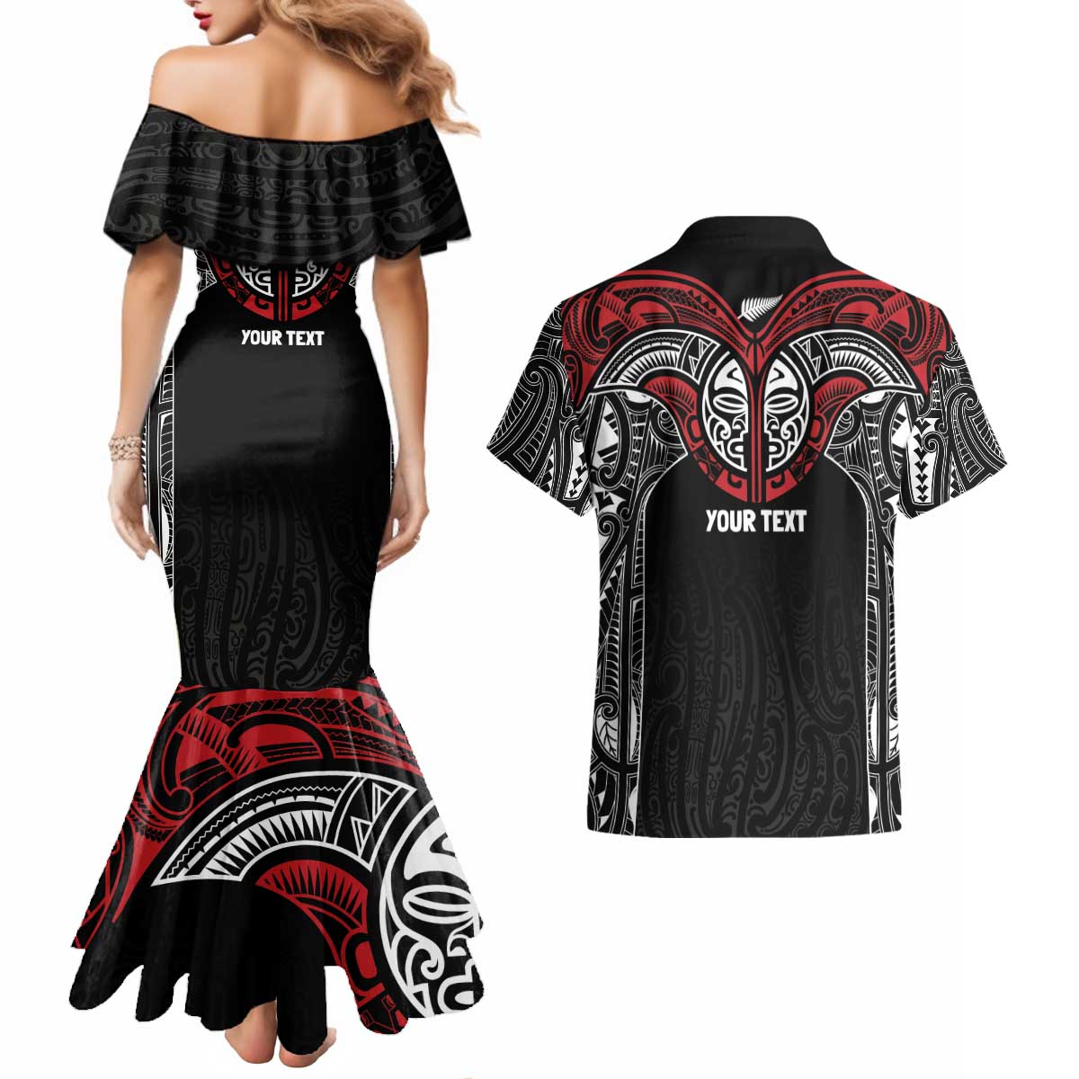 Aotearoa Maori Personalized Couples Matching Mermaid Dress and Hawaiian Shirt Toitu Te Tiriti Ake! Ake! Ake! LT7 - Polynesian Pride