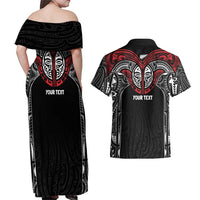 Aotearoa Maori Personalized Couples Matching Off Shoulder Maxi Dress and Hawaiian Shirt Toitu Te Tiriti Ake! Ake! Ake! LT7 - Polynesian Pride