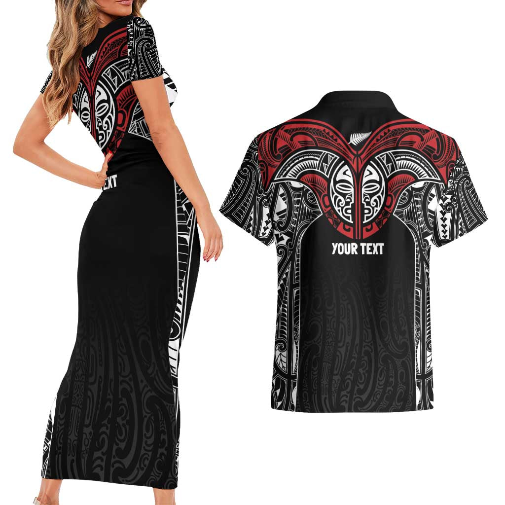 Aotearoa Maori Personalized Couples Matching Short Sleeve Bodycon Dress and Hawaiian Shirt Toitu Te Tiriti Ake! Ake! Ake! LT7 - Polynesian Pride