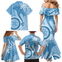 Micronesia FSM Family Matching Mermaid Dress and Hawaiian Shirt Shark and Manta Classic Style LT7 - Polynesian Pride
