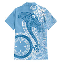 Micronesia FSM Family Matching Off Shoulder Short Dress and Hawaiian Shirt Shark and Manta Classic Style LT7 - Polynesian Pride