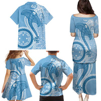 Micronesia FSM Family Matching Puletasi and Hawaiian Shirt Shark and Manta Classic Style LT7 - Polynesian Pride