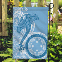 Micronesia FSM Garden Flag Shark and Manta Classic Style LT7 Garden Flag Turquoise - Polynesian Pride