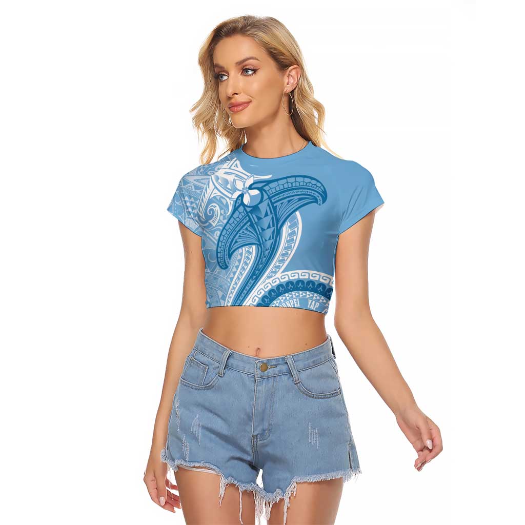 Micronesia FSM Raglan Cropped T Shirt Shark and Manta Classic Style