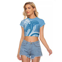 Micronesia FSM Raglan Cropped T Shirt Shark and Manta Classic Style