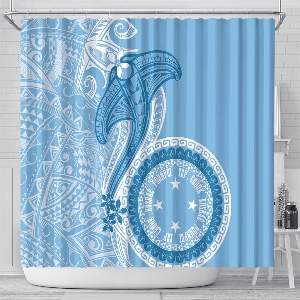 Micronesia FSM Shower Curtain Shark and Manta Classic Style LT7 - Polynesian Pride