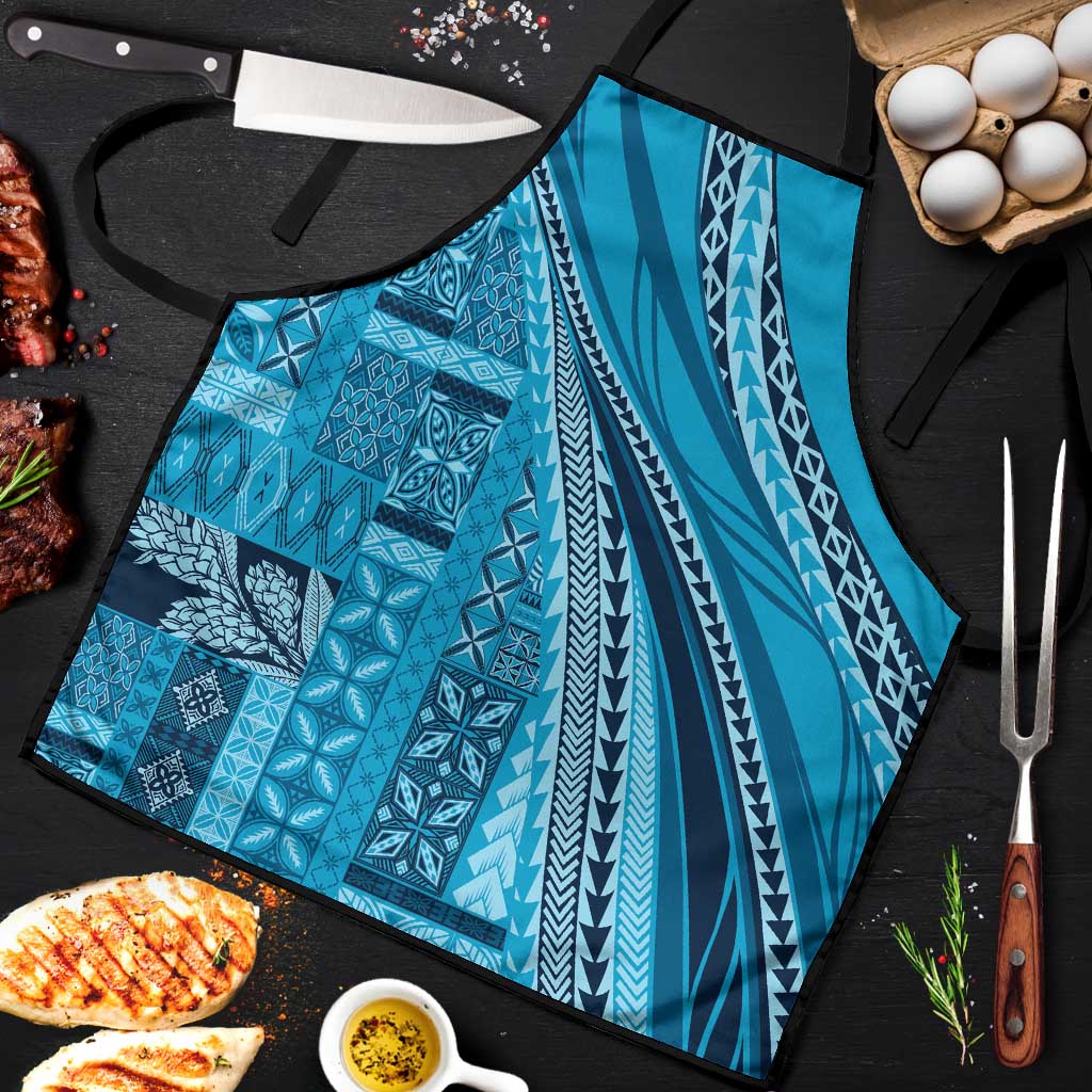 Pasifika Women's Day - Samoa Siapo Malu Tattoo Inspired Apron Turquoise